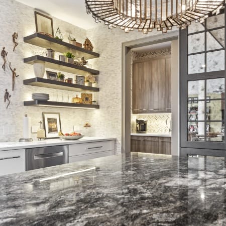 Dramatic Granite Prep Island Countertop