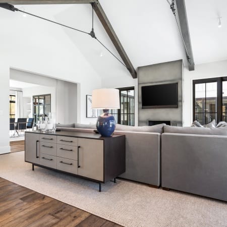 Vaulted Ceiling with Wooden Beams