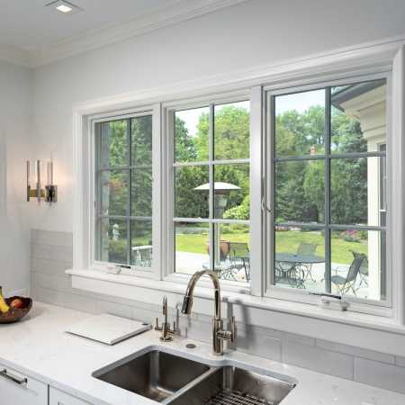 Double Bowl Sink with Subway Tile Backsplash
