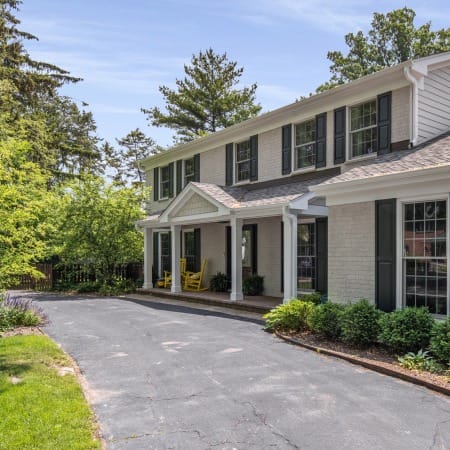 White Pillars on Portico and Covered Porch