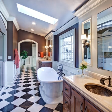 Long and Bright Primary Suite with Freestanding Tub