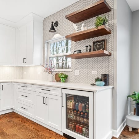 Custom Shelving with Beverage Chiller