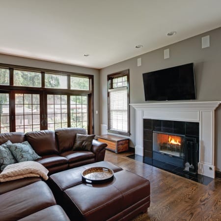 Historic Windows with Fireplace