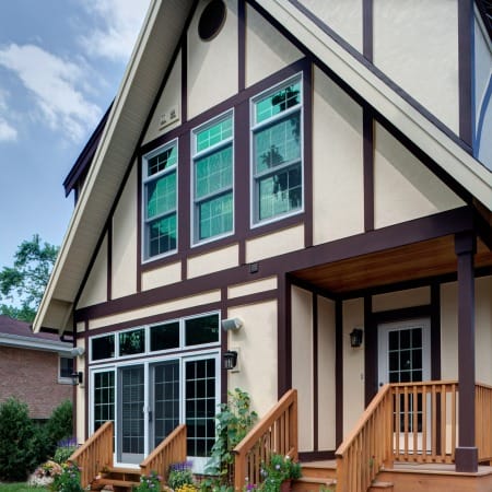 Cedar Porch with Cedar Steps from Patio Door