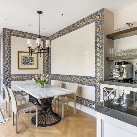 Breakfast Table with Custom Coffee Station and Sink
