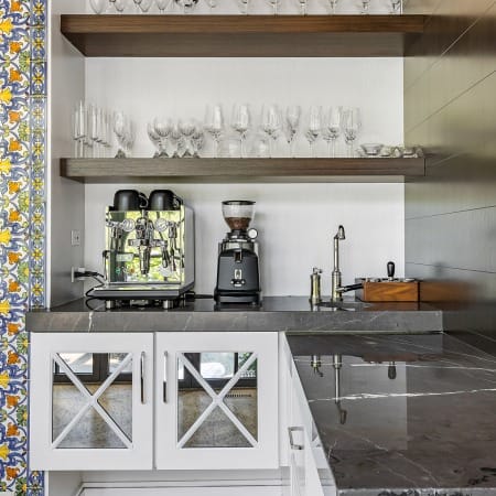 Three Inch Thick Quartz and Wooden Shelving
