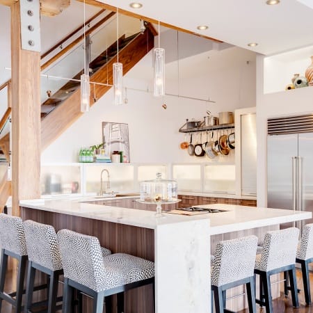 Two Height Kitchen Island with Seating for 6