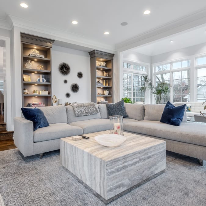 Custom Built and Lit Shelving