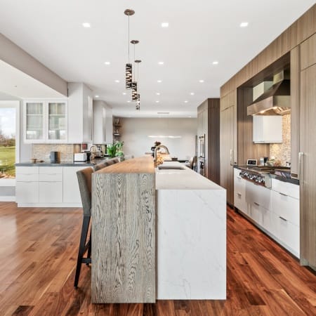 Wooden Bar Height Eat-In Kitchen