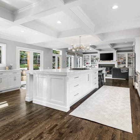 Stainless Steel Refrigerated Drawers in Perimeter Cabinetry