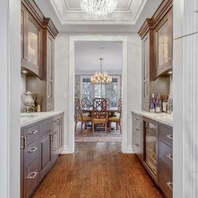 Double Side Butler's Pantry with Quartz Countertops