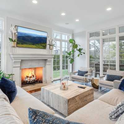 Living Room with Floor to Ceiling Windows