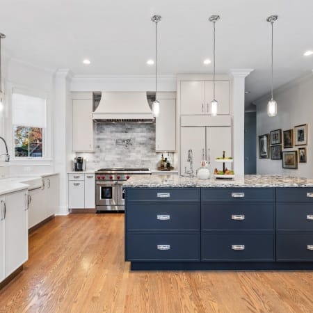 Blue Island with Pendant Lighting