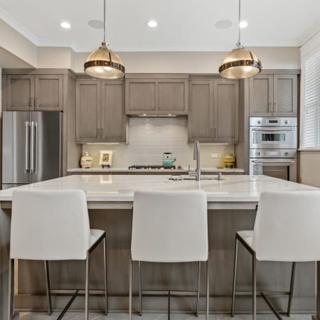 Quartz Countertop with Barstools