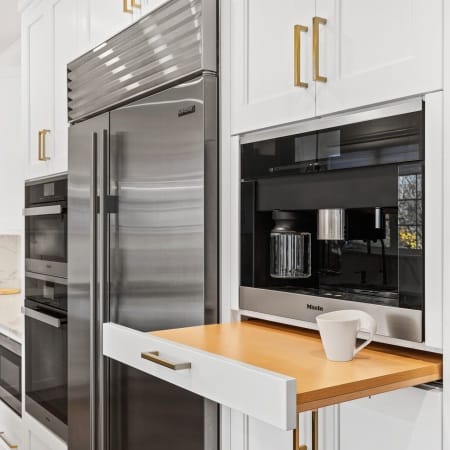 Built-In Plumbed Miele Coffee Maker, Pull Out Service Tray