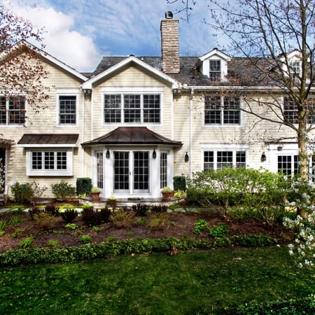 Beautiful Copper Awning Over Patio French Doors