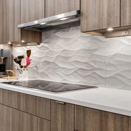 Natural Stone Waved Backsplash