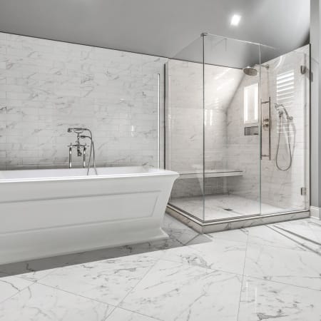 Carrara White, Large Format Tile Floor