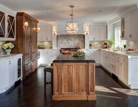 Two Tone Kitchen with Wood Stain & Painted Cabinetry Finish