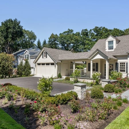 Portico with Covered Walkway to Garage