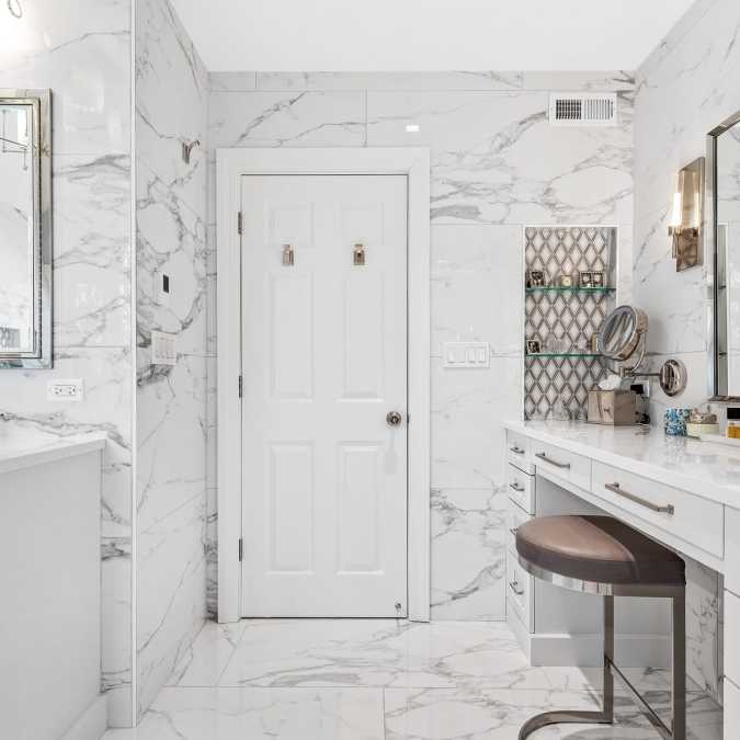 Floor to Ceiling Large Format Marble