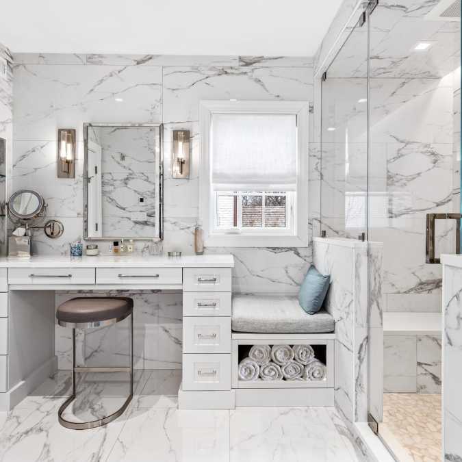 Makeup Area with Seating