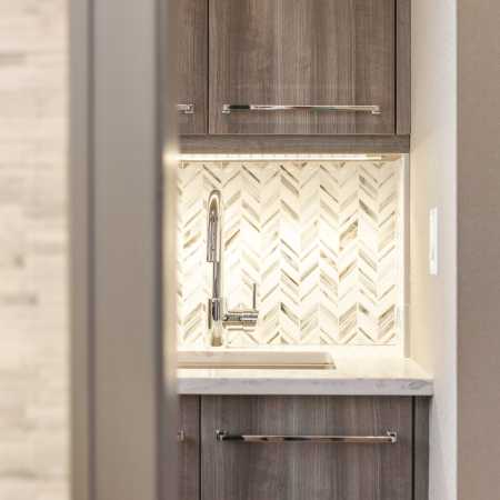Herringbone Neutral Tone Backsplash