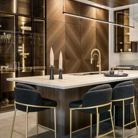 Island sink with Neolith stone countertops