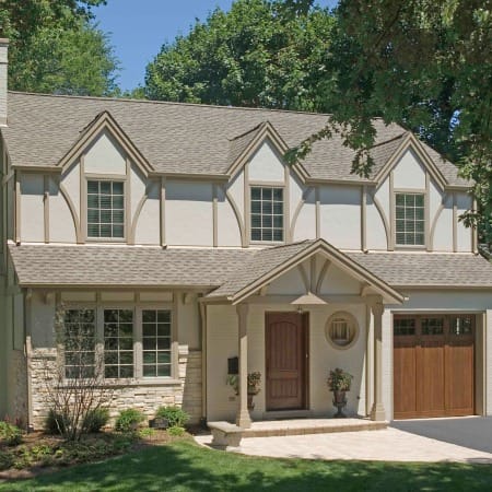 Neutral Tones with Wooden Garage Door