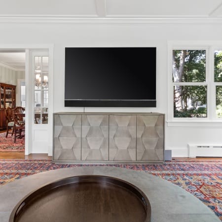 Intricare Molding and Ceiling Accents with Square Window