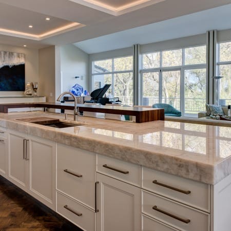 Island Storage with Copper Pulls