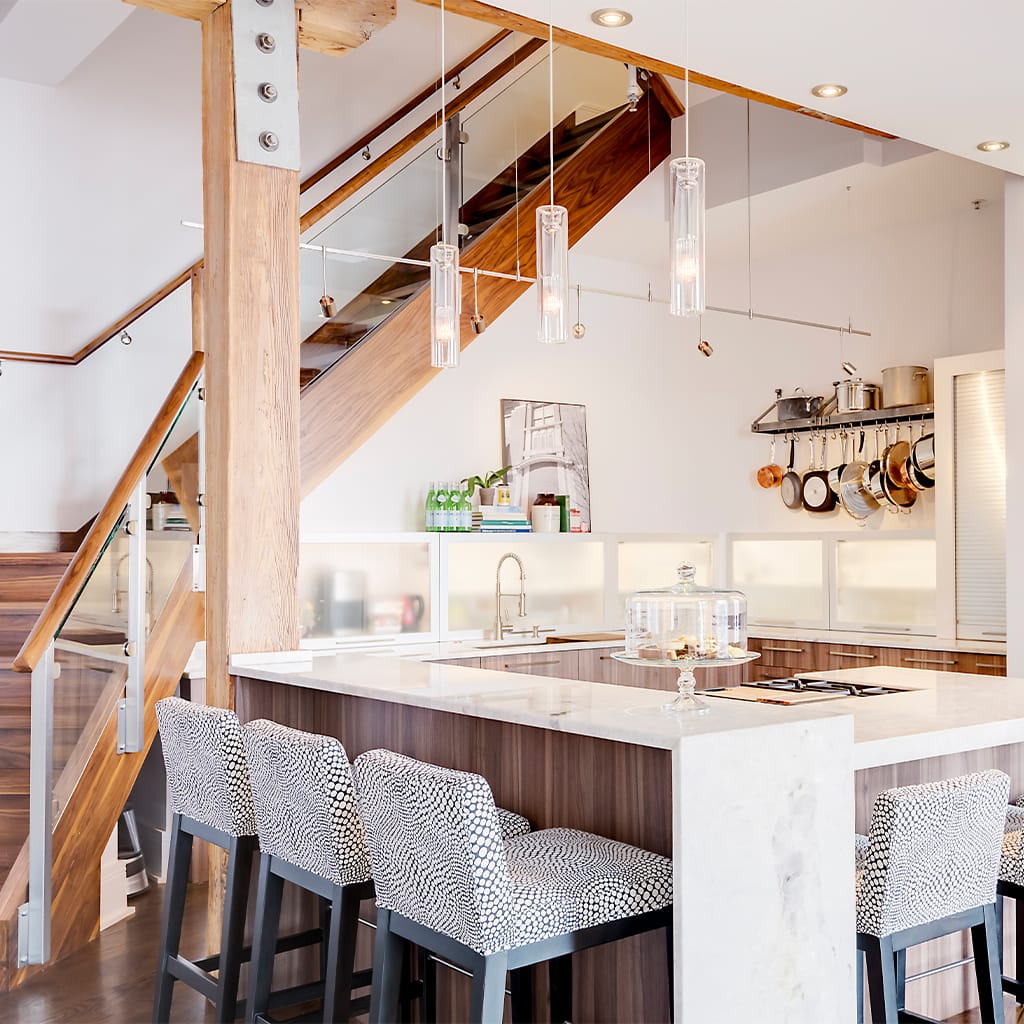 Image of the interior of a duplex converted condo completed by Airoom®