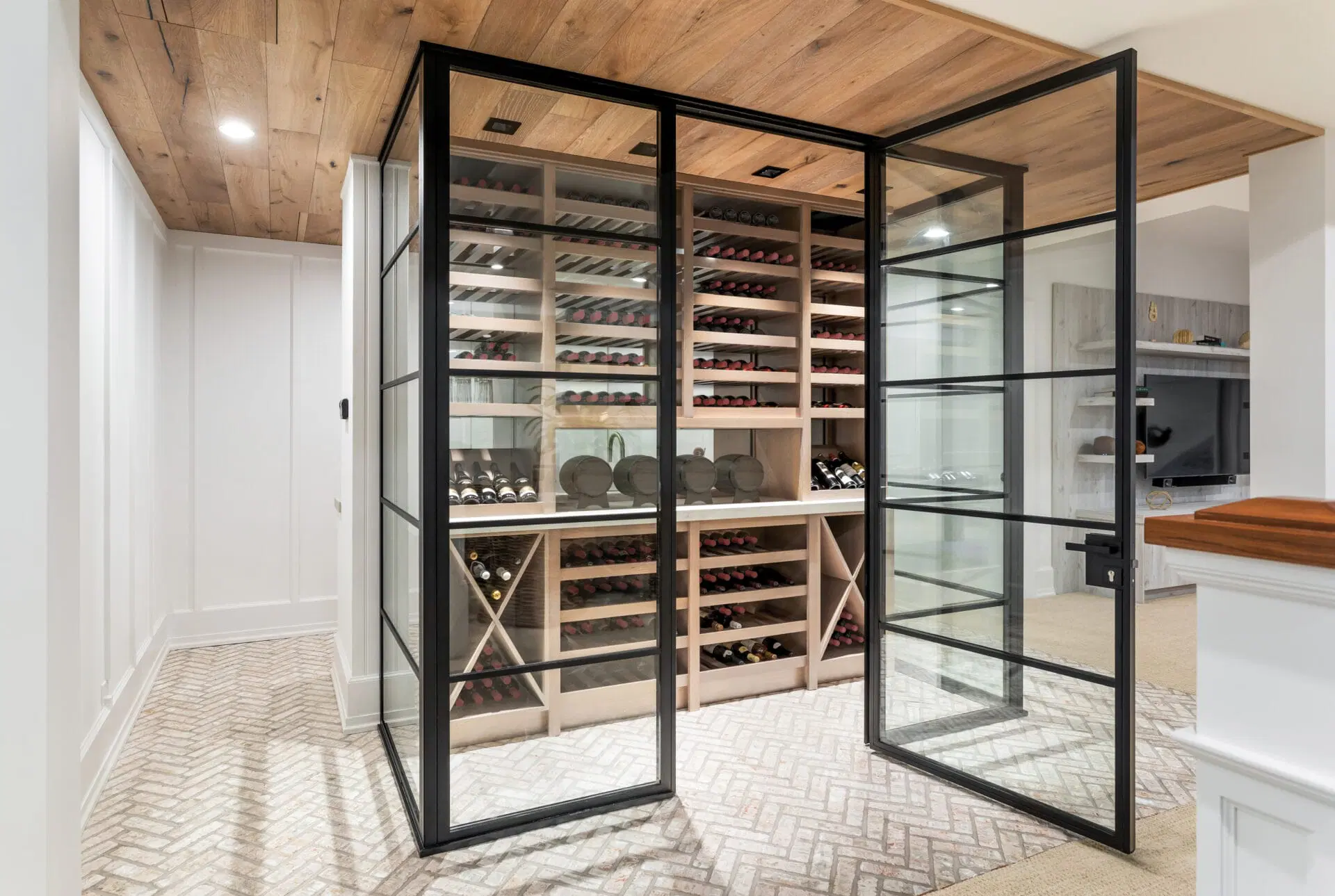 Basement remodel wine cellar